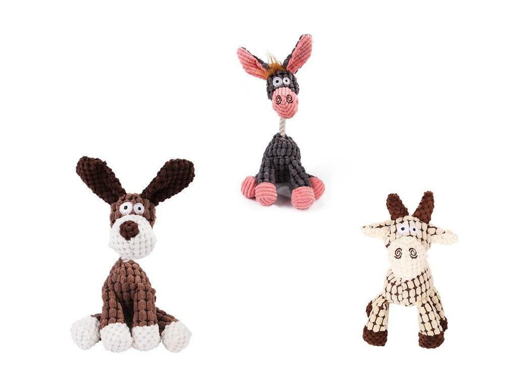 Squeaky Donkey Plush Dog Toy - Image 15