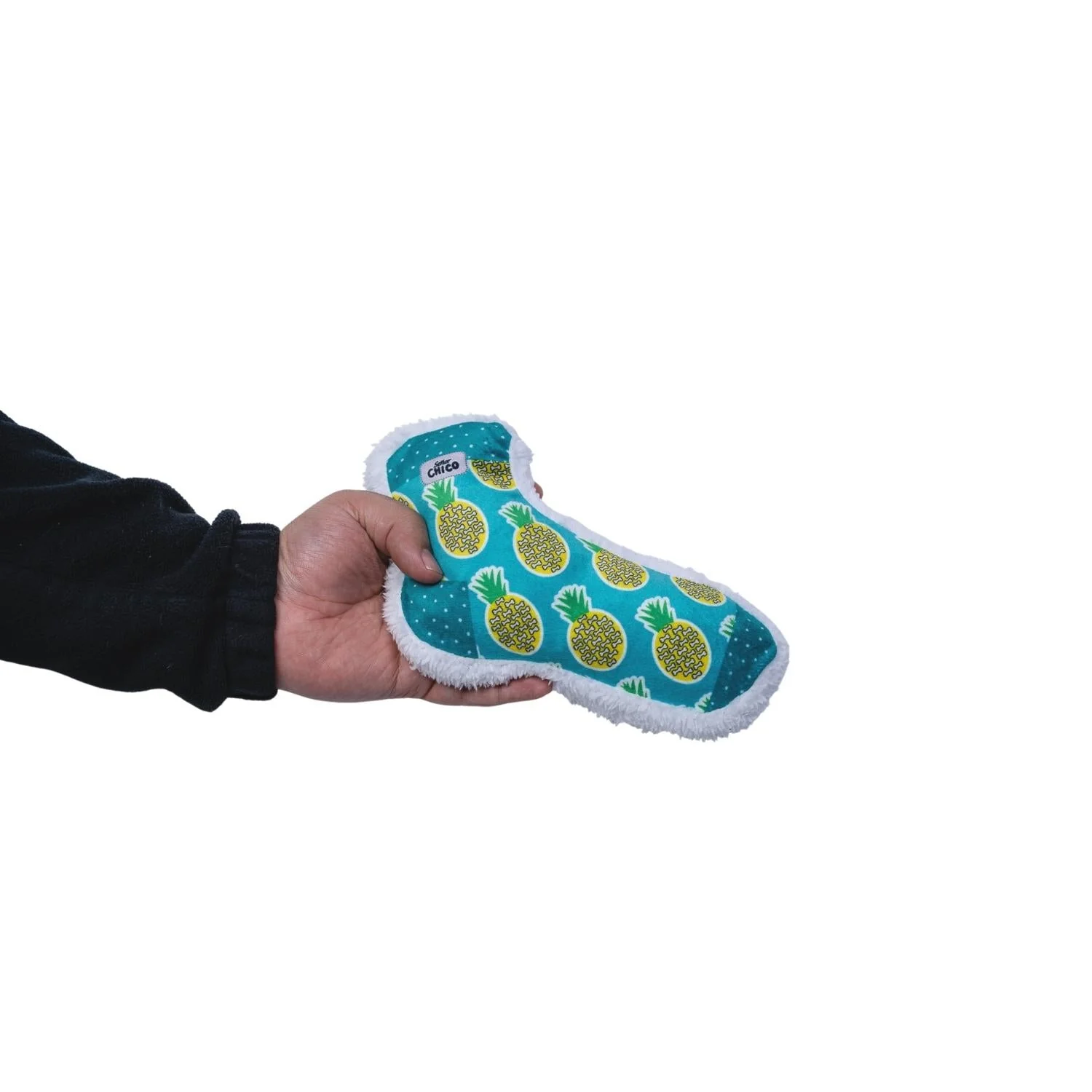 Squeaky Sock Plush Dog Toy – Whimsy Wonders Pineapple Design - Image 2