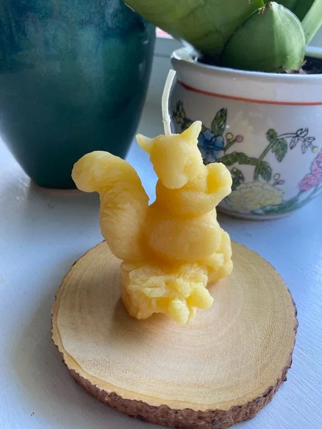 Squirrel Beeswax Candle - Image 3