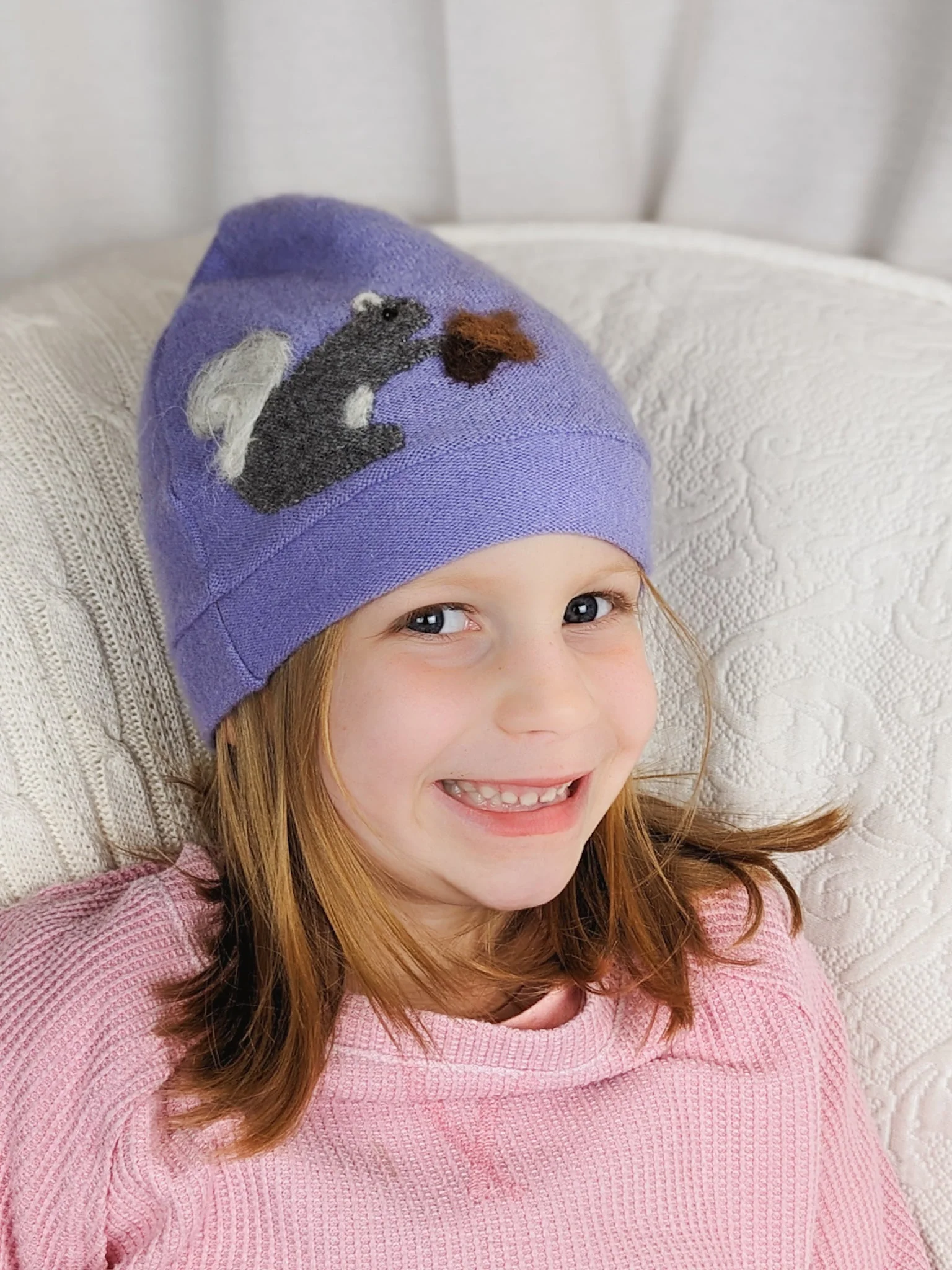 Squirrel Cashmere Hat - Child - Image 3