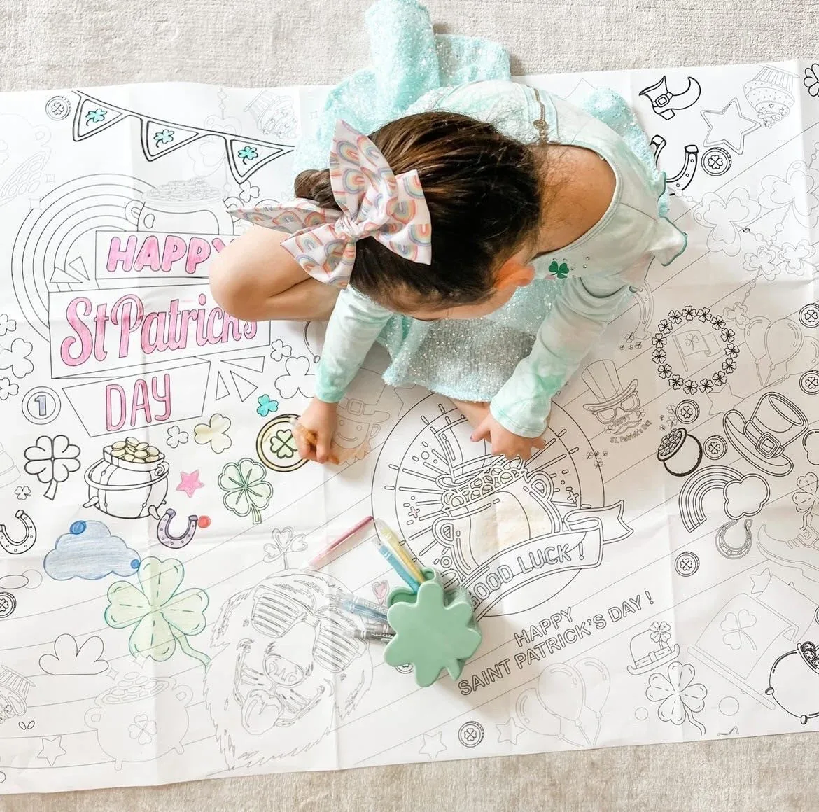 St. Patrick's Day Coloring Tablecloth - Image 6