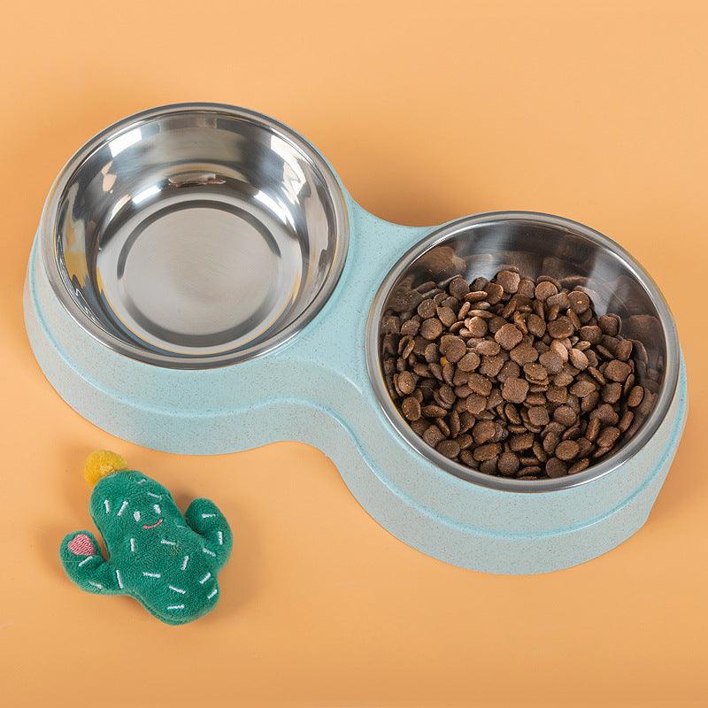 Stainless Steel Double Pet Bowls - Image 2