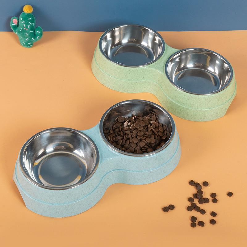 Stainless Steel Double Pet Bowls - Image 3