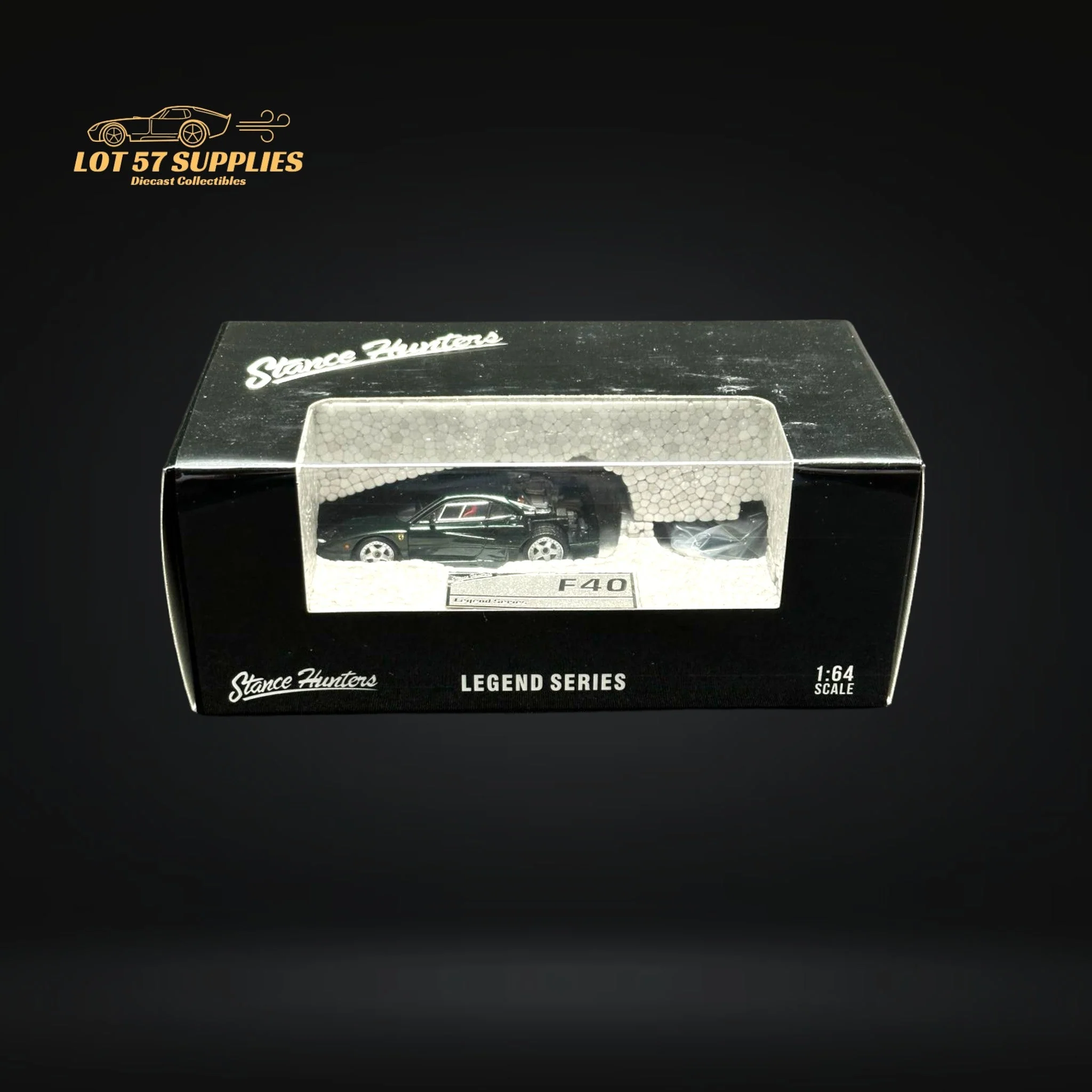 Stance Hunters Ferrari F40 LM British Green 1:64 - Image 3