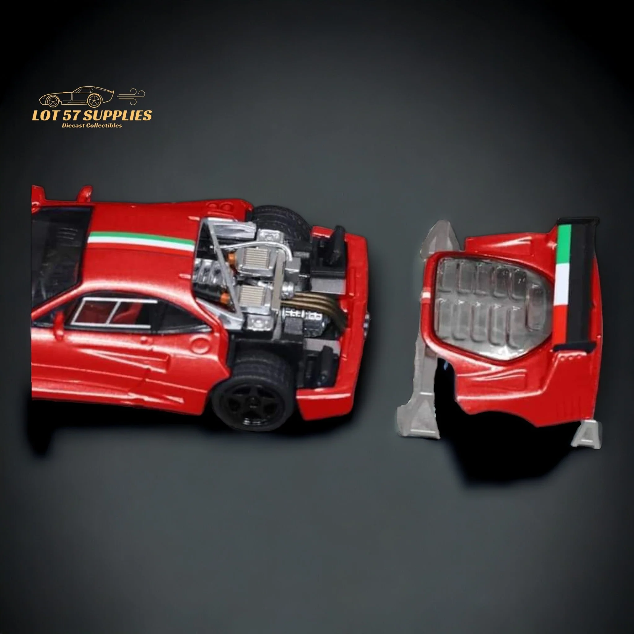 Stance Hunters Ferrari F40 LM Italian Stripe Red 1:64 - Image 2