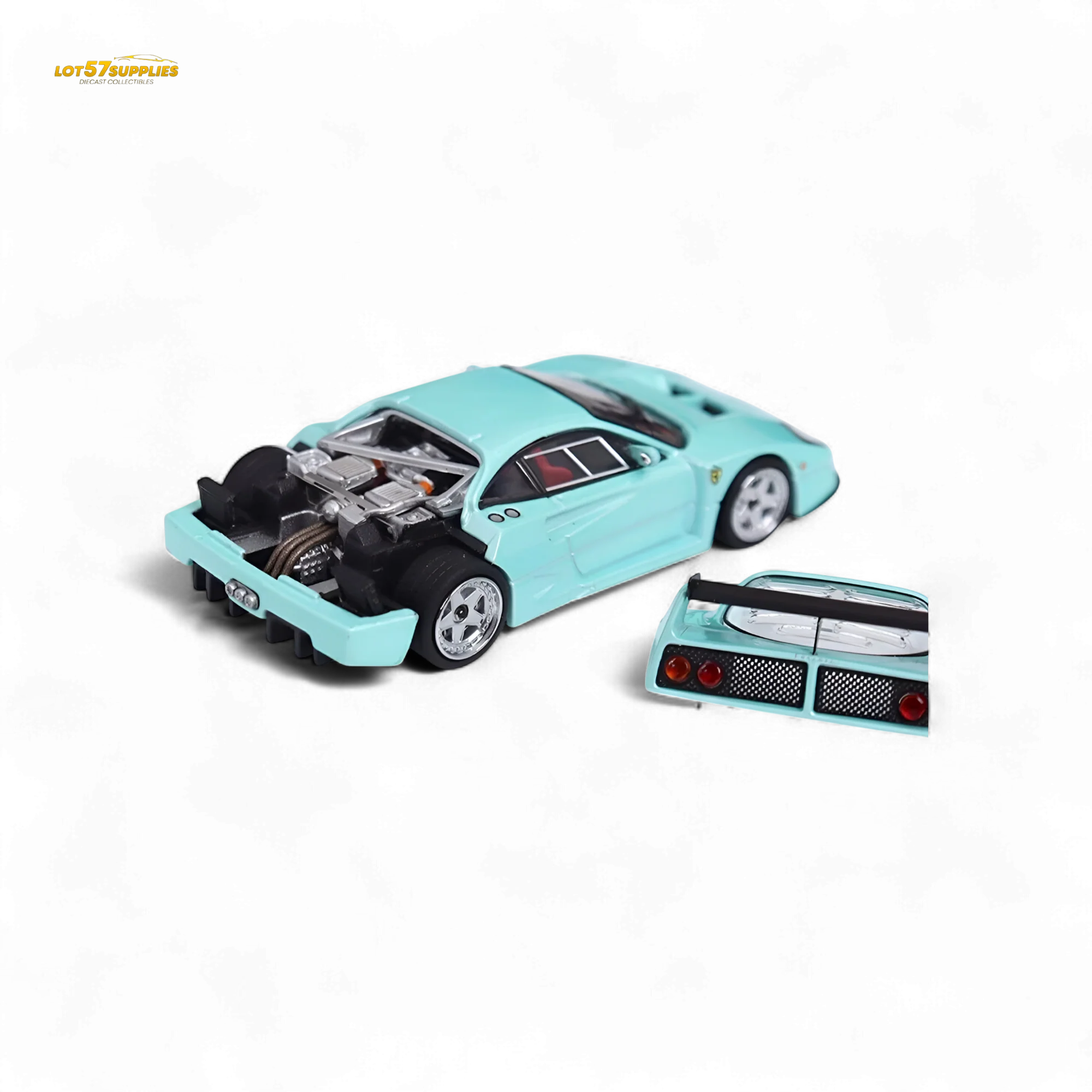Stance Hunters Ferrari F40 LM Light Aqua Green 1:64 - Image 5
