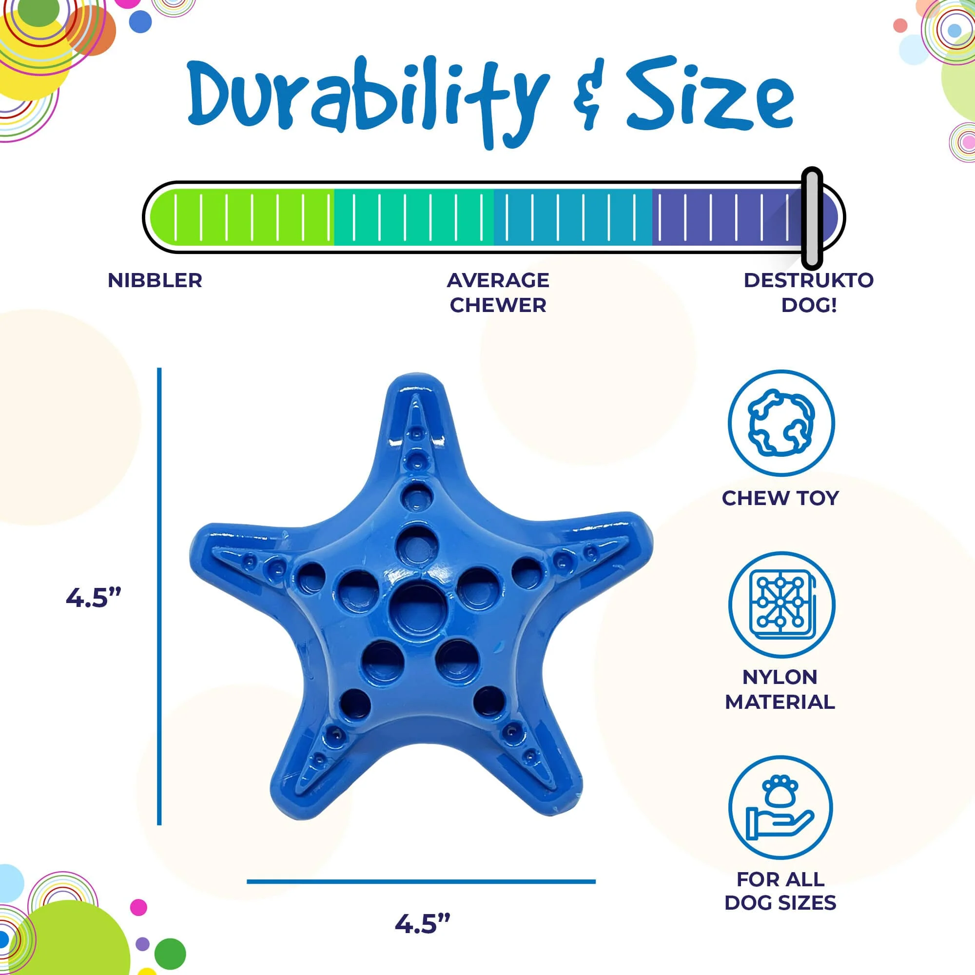 Starfish Nylon Dog Chew Toy for Aggressive Chewers | USA Made | SodaPup - Image 6