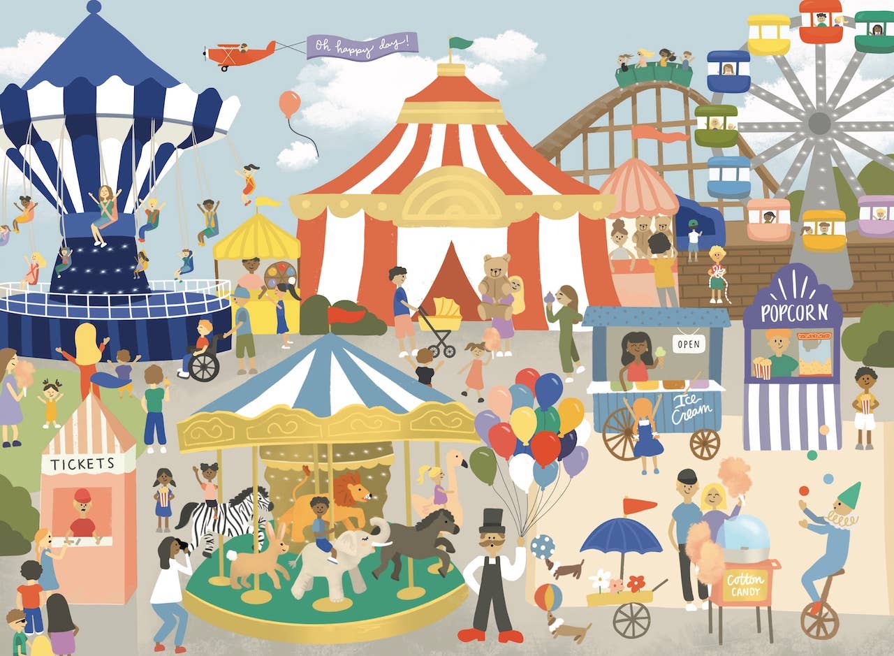 Step Right Up! 500 Piece Circus Puzzle by Puzzlefolk - Image 2