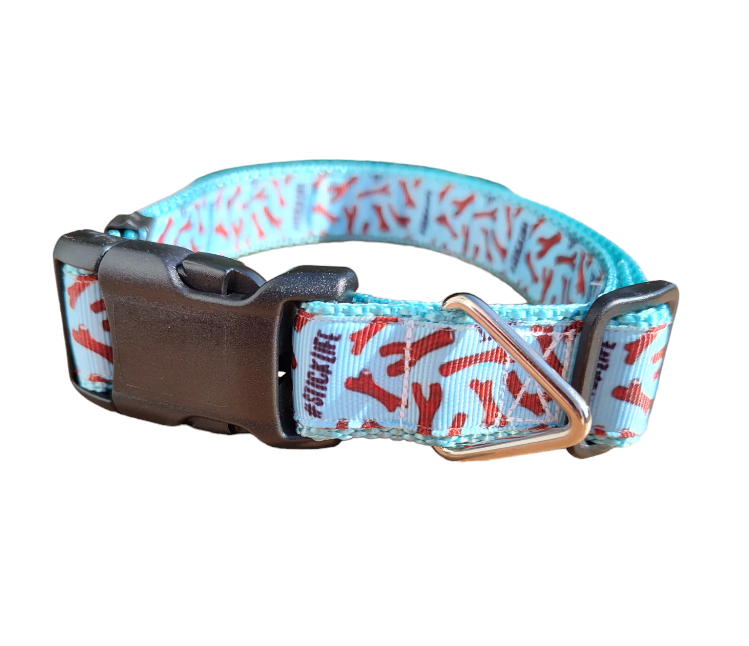# Stick Life Light Blue Nylon Dog Collar MD, LG, XL, Leash, Martingale - Image 2