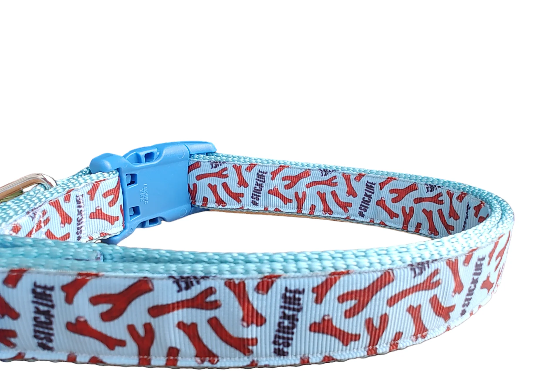 # Stick Life Light Blue Nylon Dog Collar MD, LG, XL, Leash, Martingale - Image 4