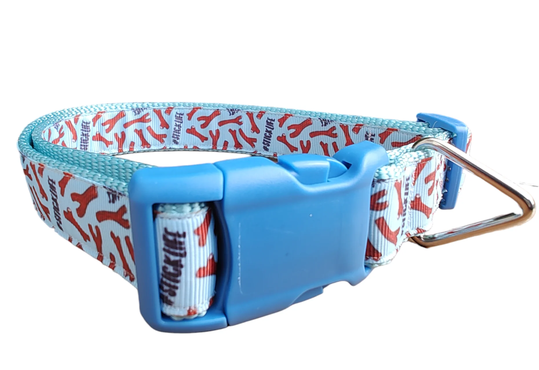 # Stick Life Light Blue Nylon Dog Collar MD, LG, XL, Leash, Martingale - Image 5