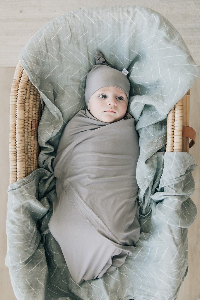 Stone Bamboo Newborn Knot Hat - Image 3