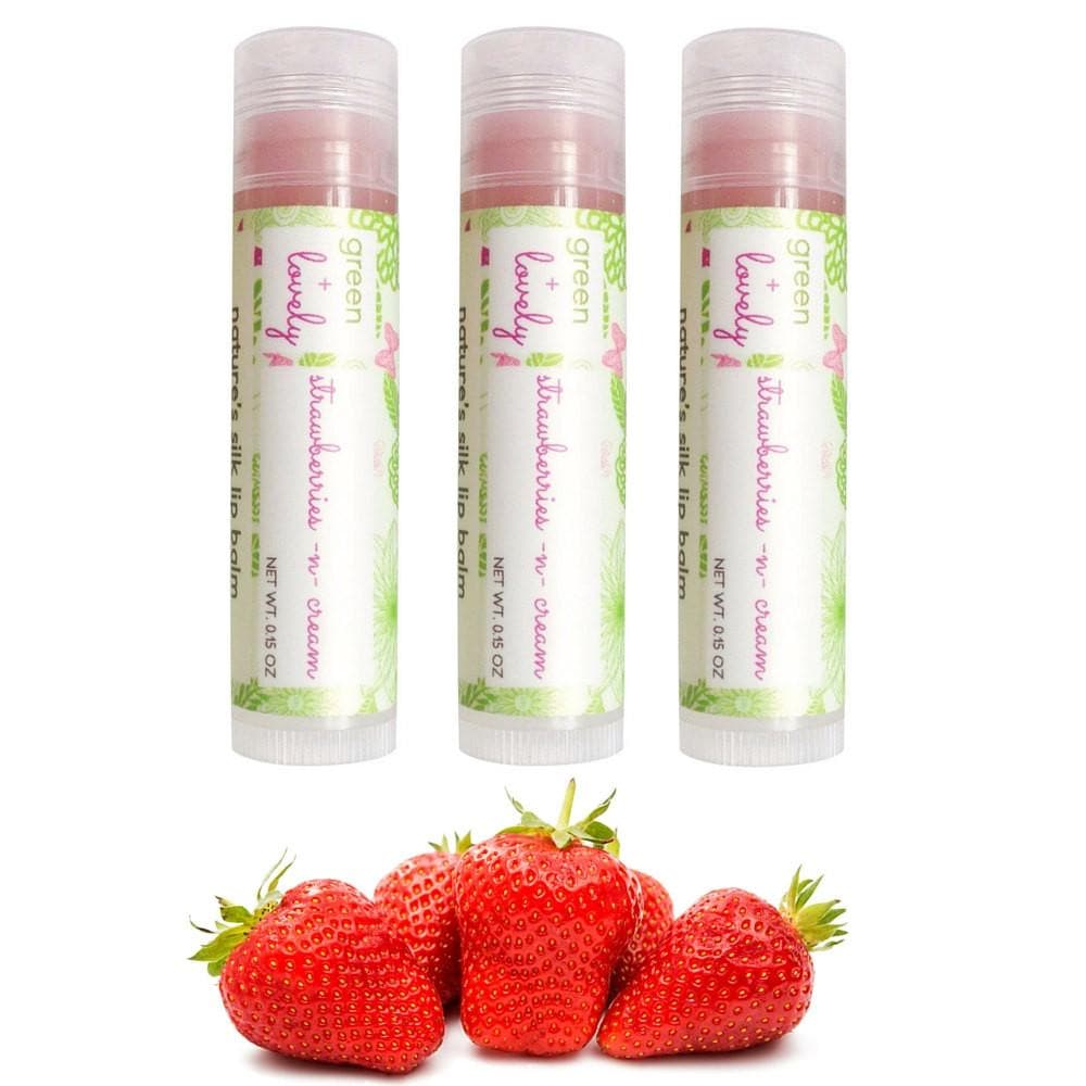 Strawberries n Cream Organic Lip Butter -  Lightly Tinted Shea Lip Butter Balm - 0.15 oz - Image 2