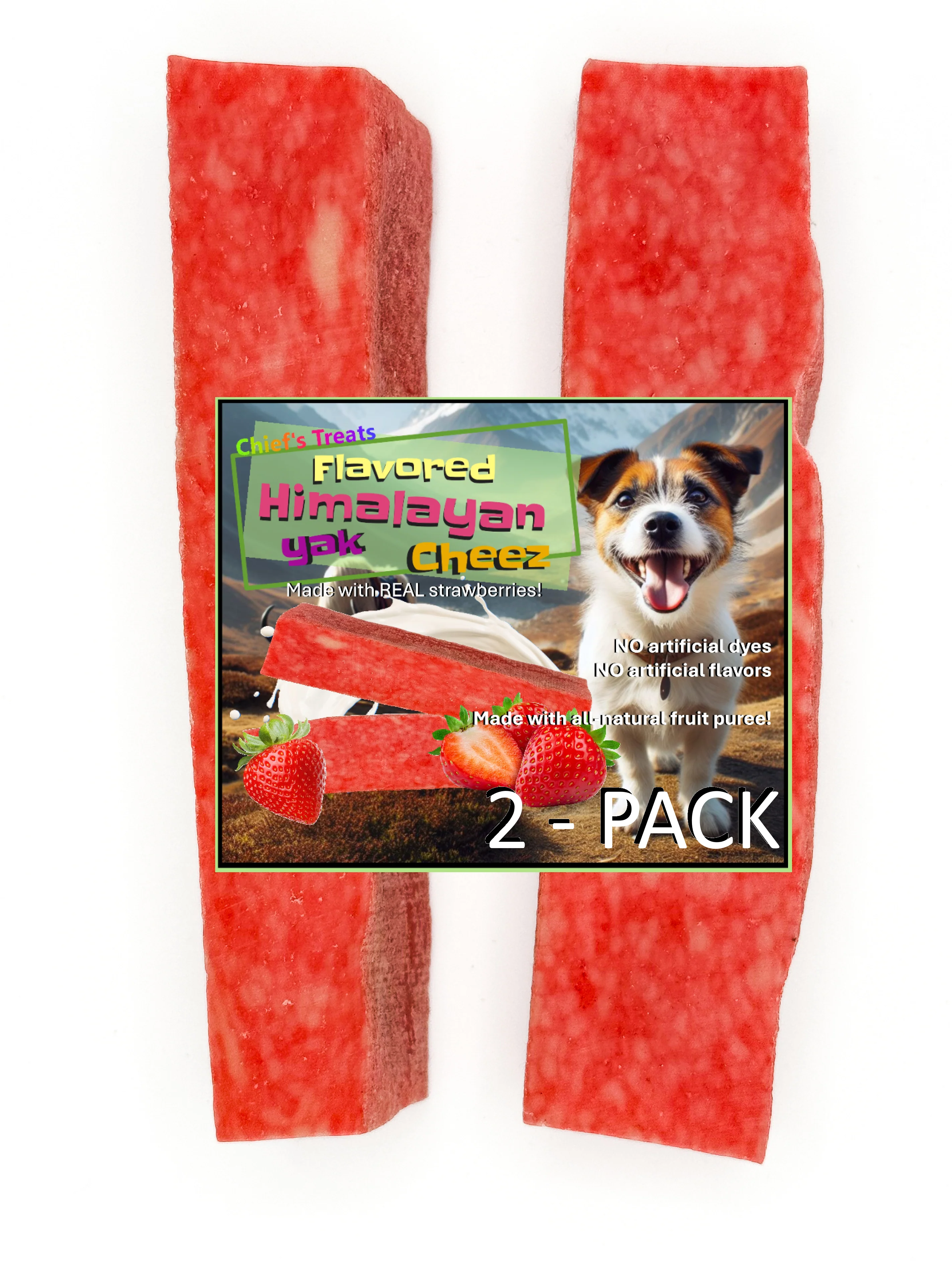 Strawberry Flavored Yak Cheese Chew - made with REAL STRAWBERRY Puree - Single - Image 3