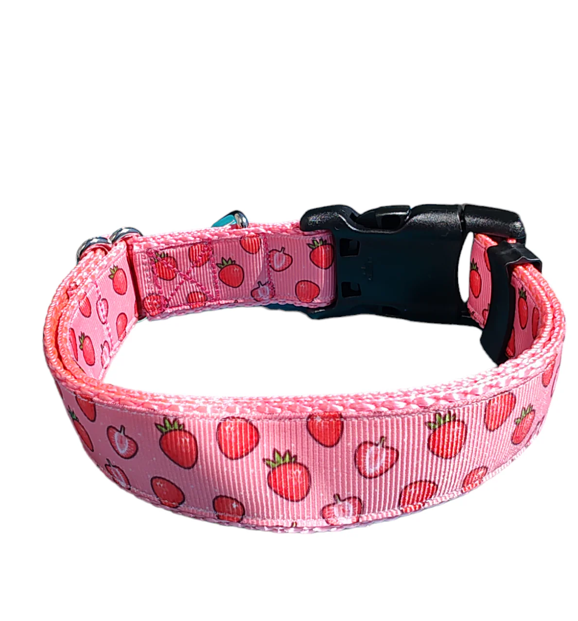Strawberry Slice Pink Nylon Dog Collar MD, LG, XL, Leash - Image 2