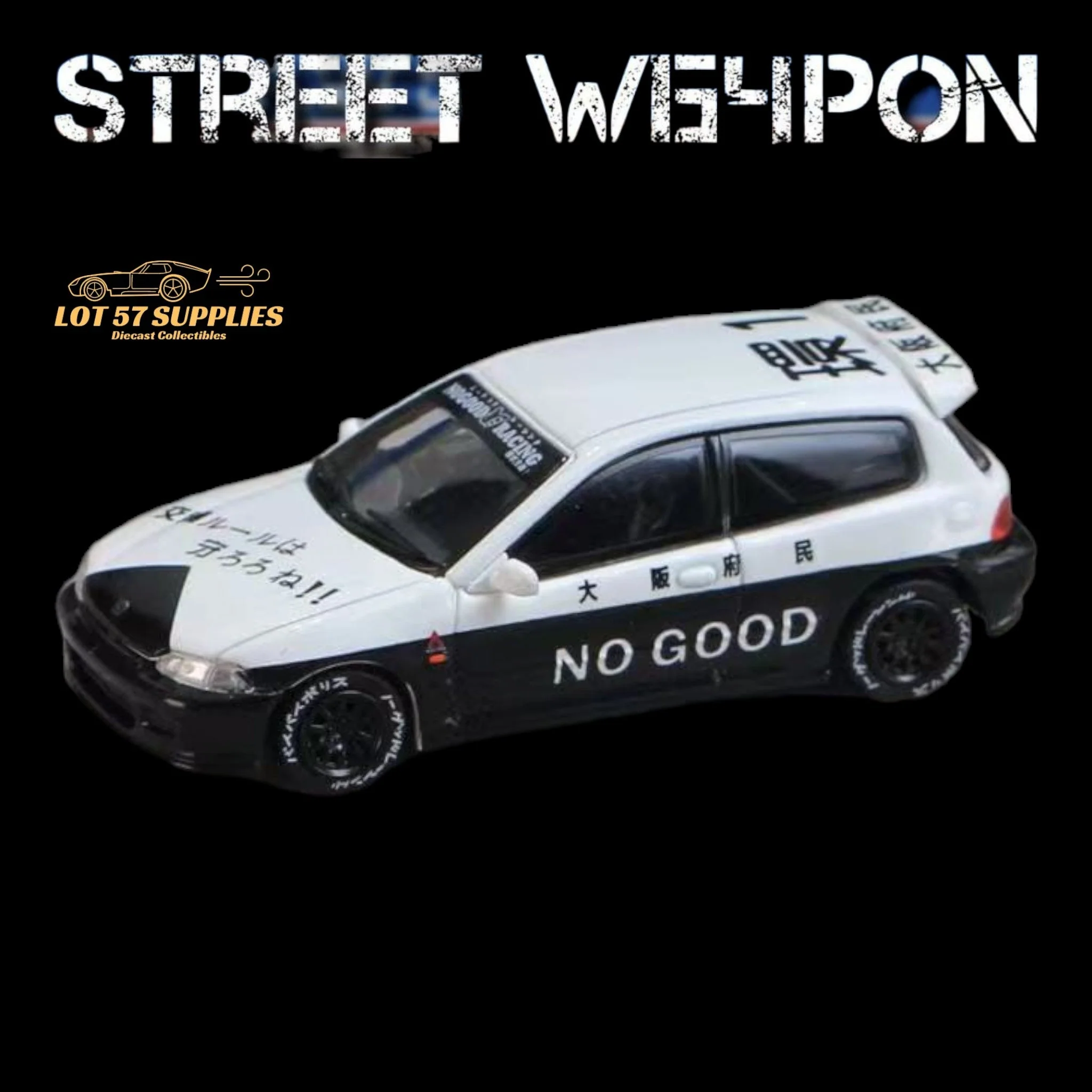 Street Weapon Honda Civic EG6 Police Livery 1:64 - Image 2