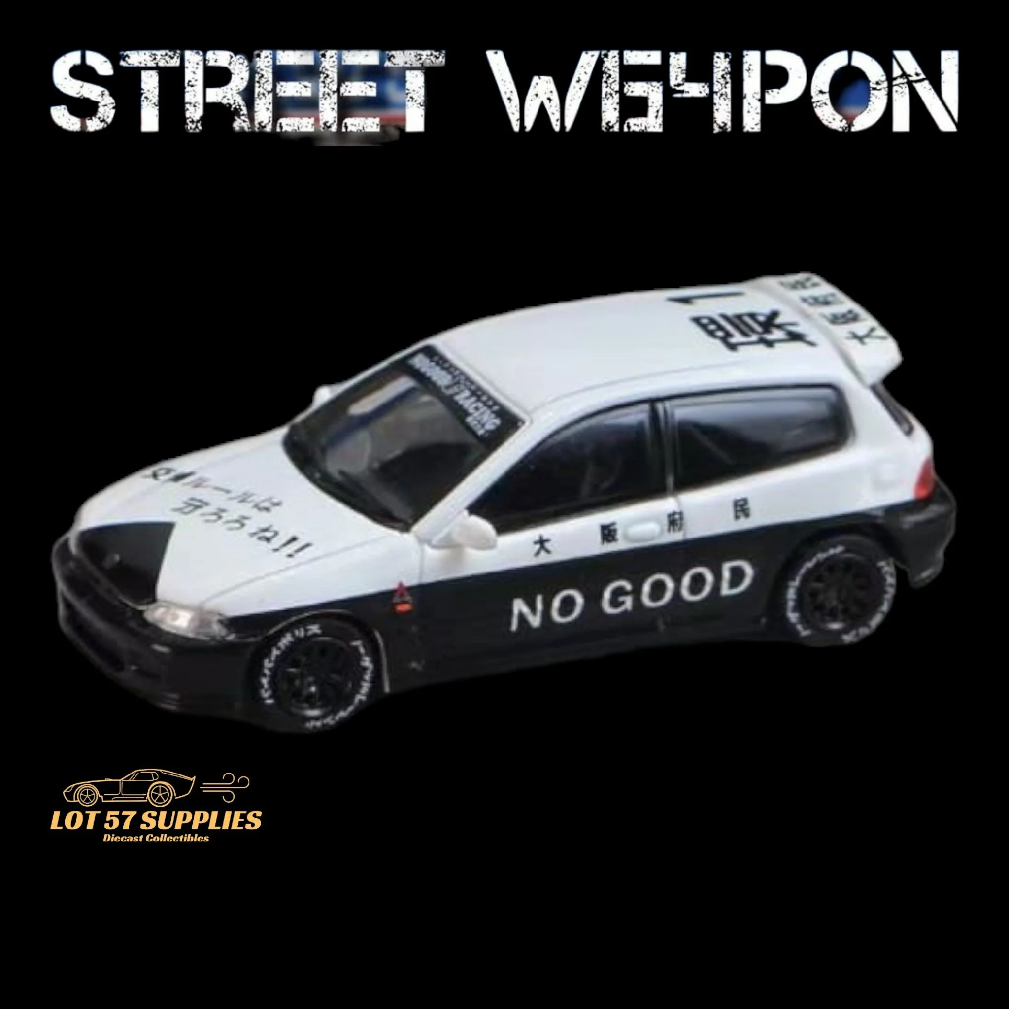 Street Weapon Honda Civic EG6 Police Livery 1:64 - Image 3