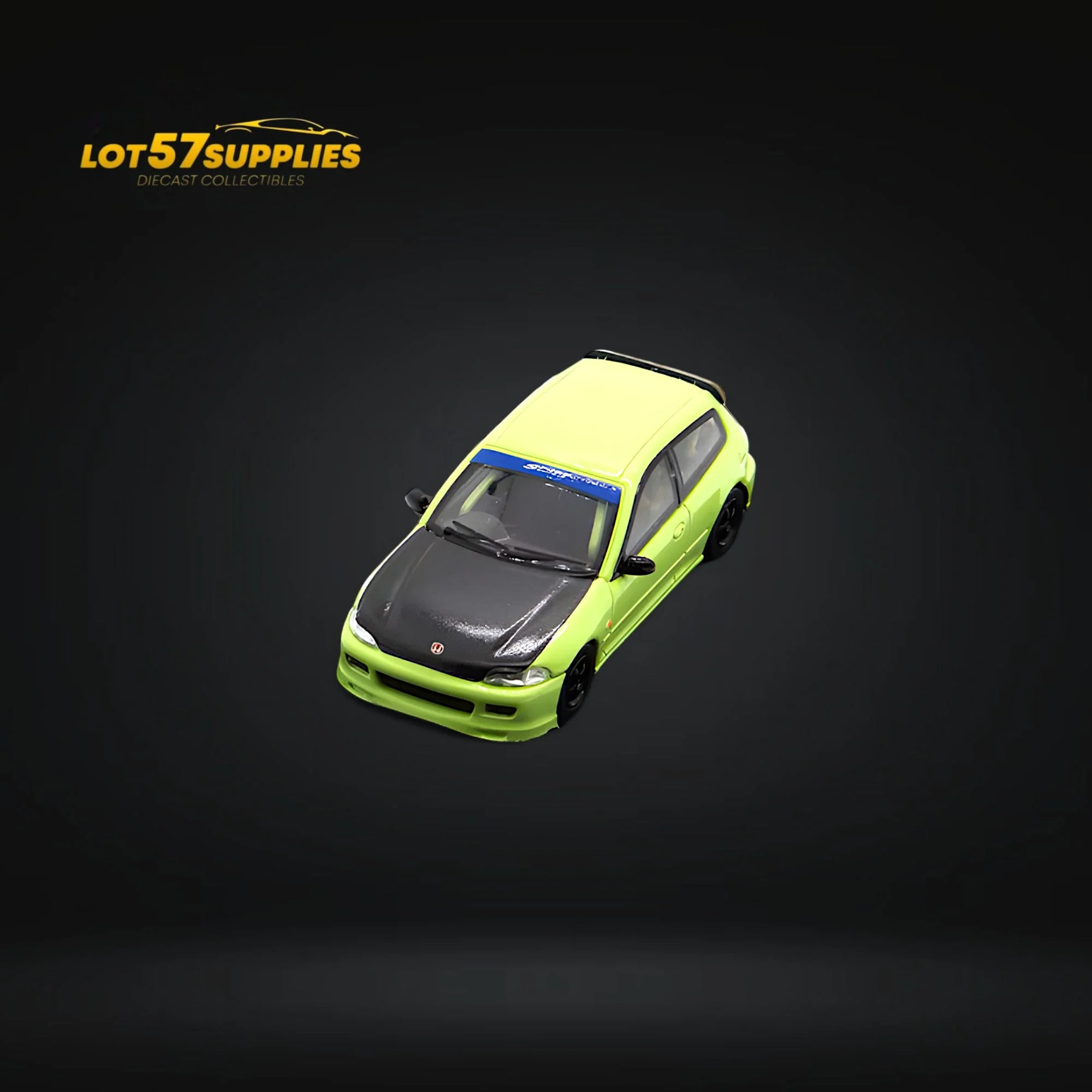 Street Weapon Honda Civic EG6 Spoon Green Livery 1:64 - Image 2