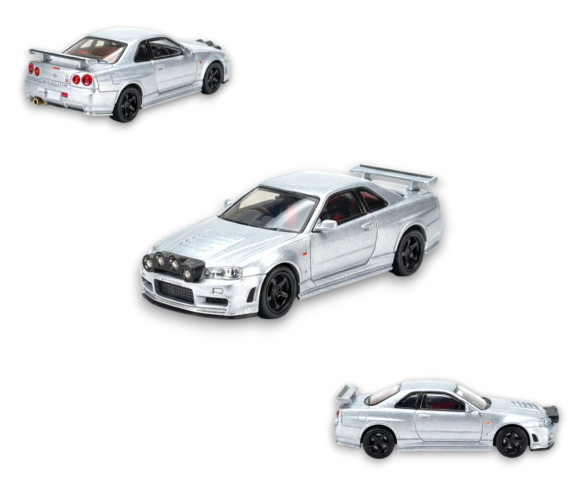 Street Weapon Nissan R34 GT-R Silver Snow Drift 1:64