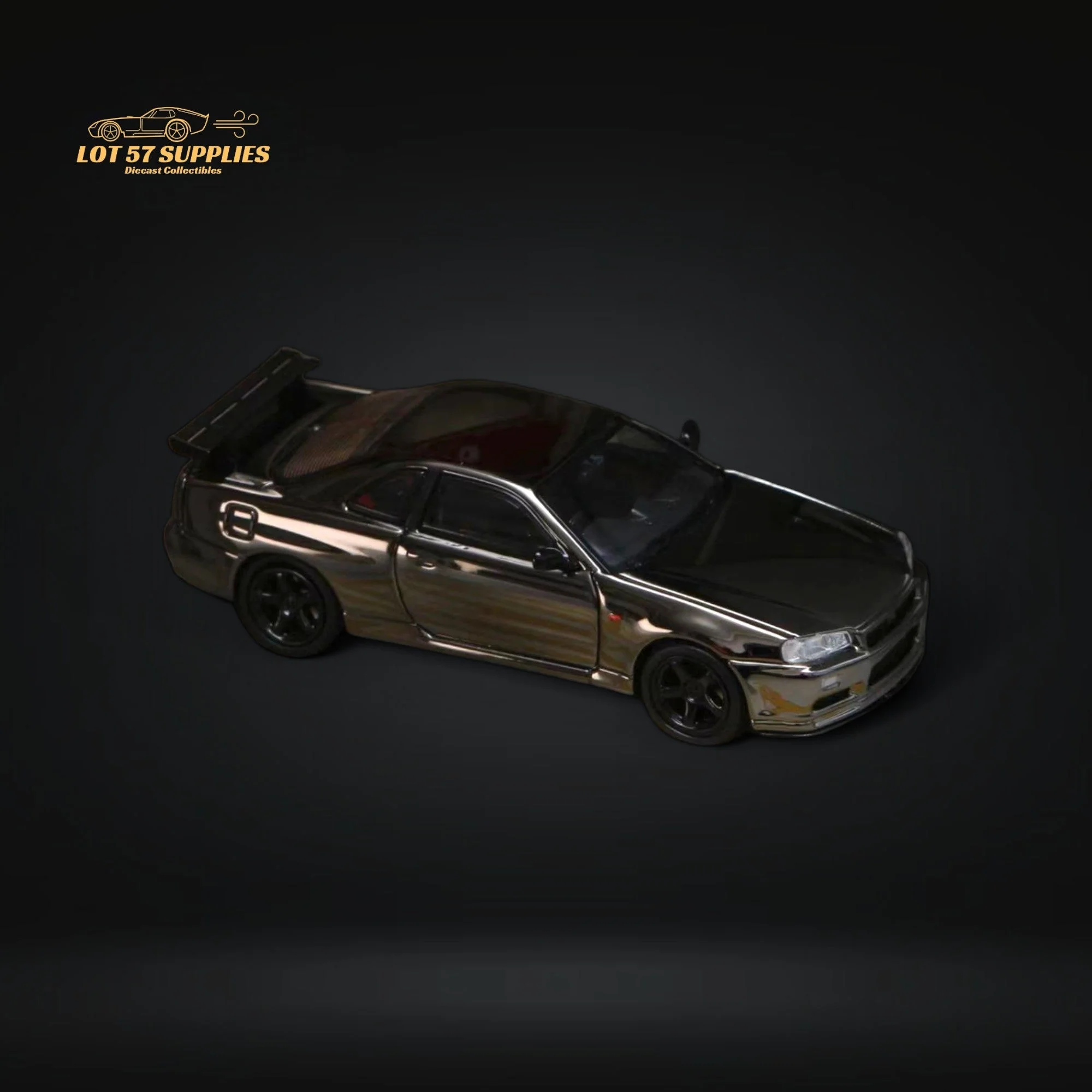 Street Weapon Skyline GT-R R34 V-SPEC-II Chrome 1:64 - Image 2
