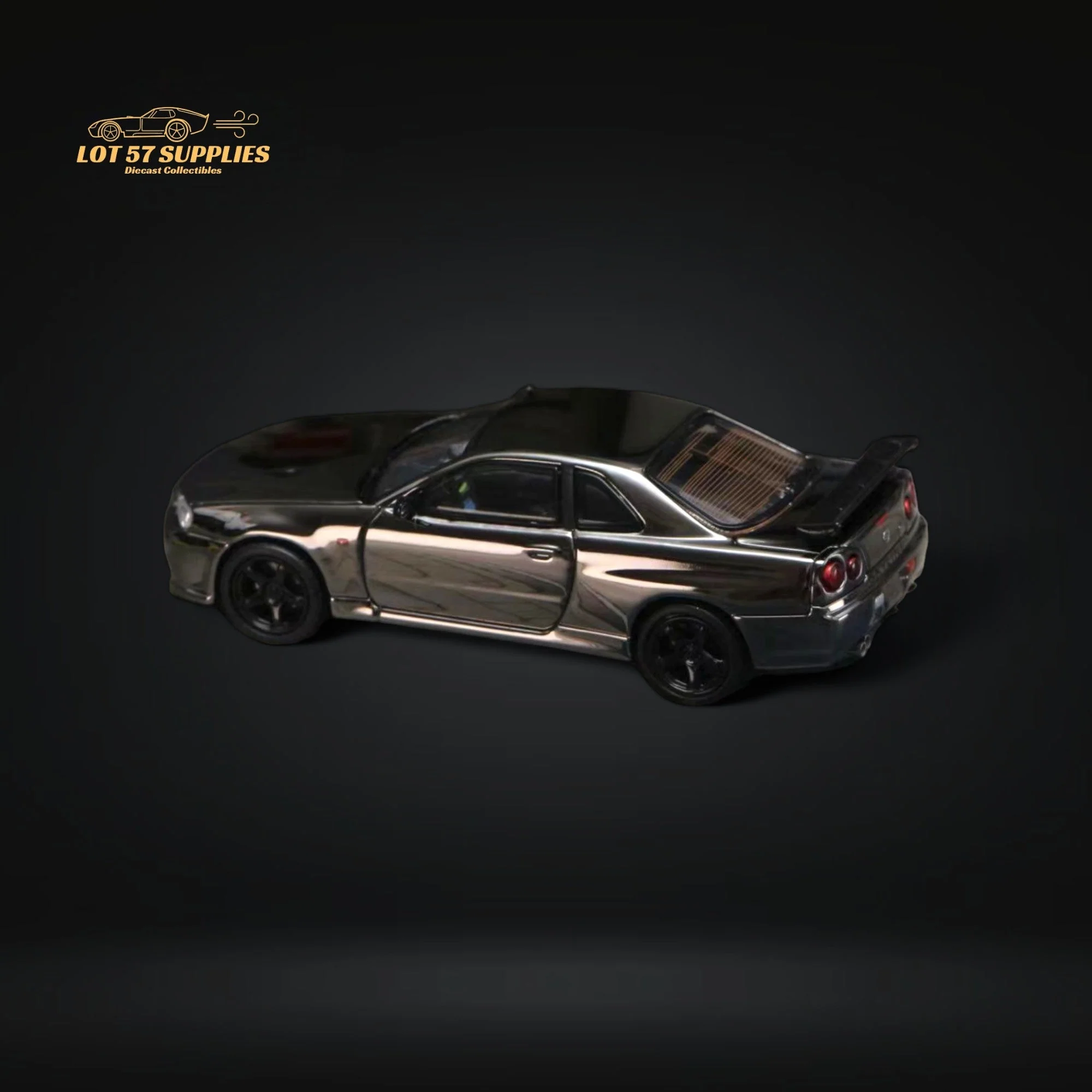 Street Weapon Skyline GT-R R34 V-SPEC-II Chrome 1:64 - Image 3