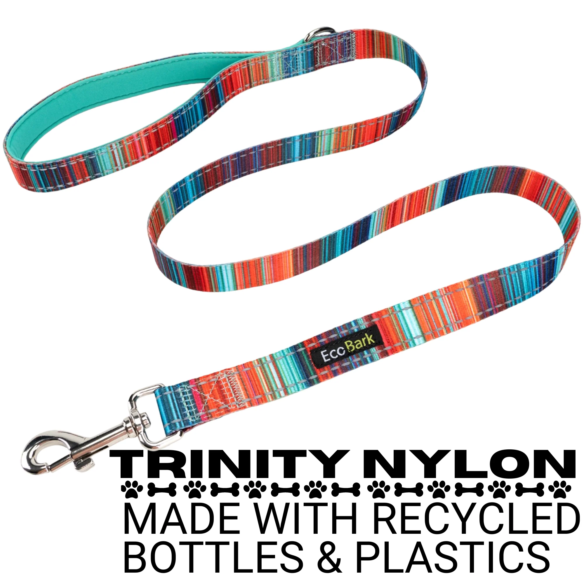Stripe Dog Leash by EcoBark - Multicolor Padded Comfort Grip Leash - 4ft, 5ft, and 6ft Leash for Small and Medium Dogs - Image 3