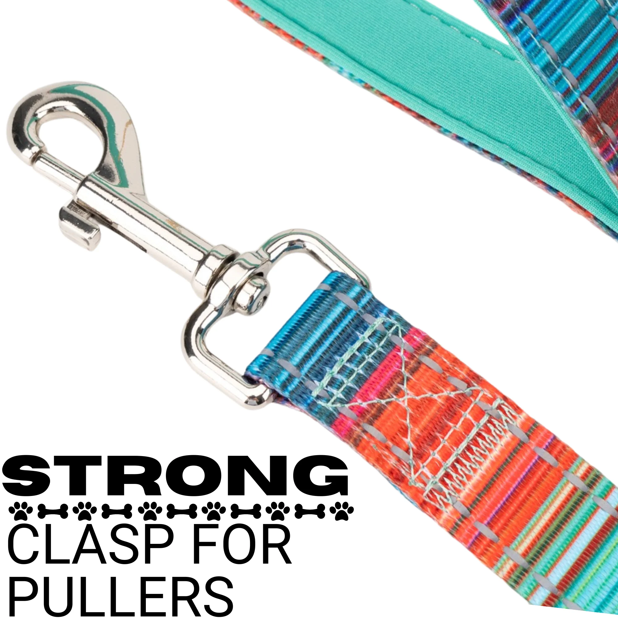 Stripe Dog Leash by EcoBark - Multicolor Padded Comfort Grip Leash - 4ft, 5ft, and 6ft Leash for Small and Medium Dogs - Image 4