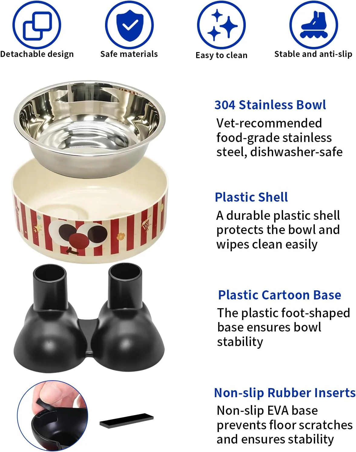 Striped Elevated Stainless Steel Pet Bowl - Image 6
