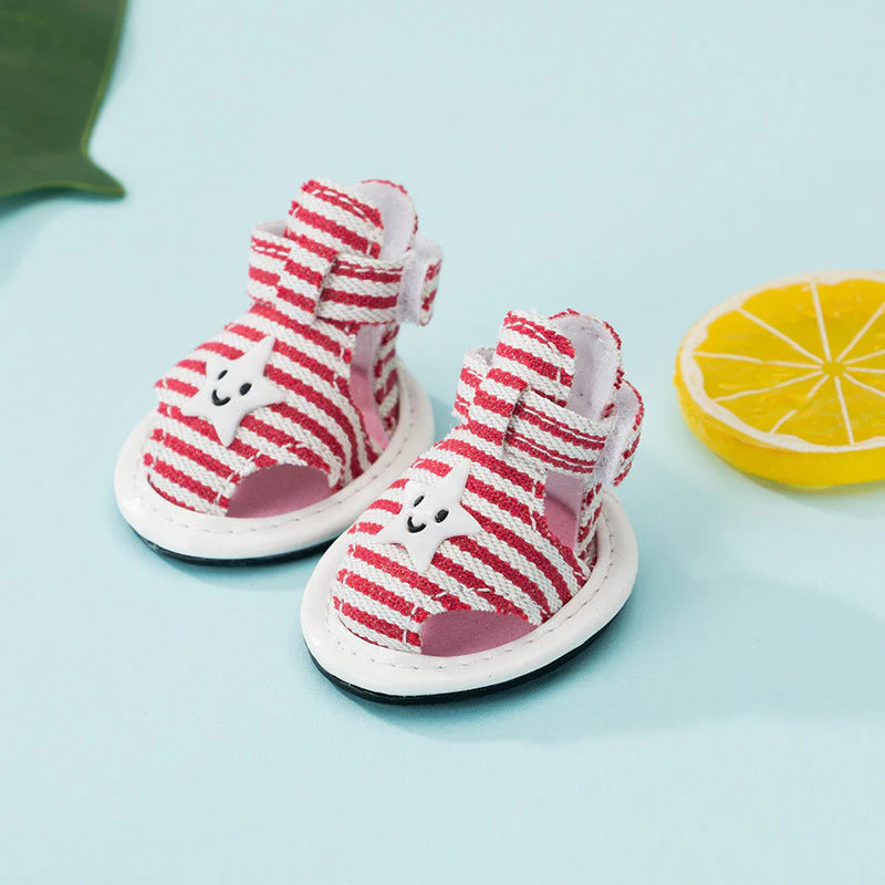 Striped Summer Dog Sandals with Cute Star Design Shoes - Image 7