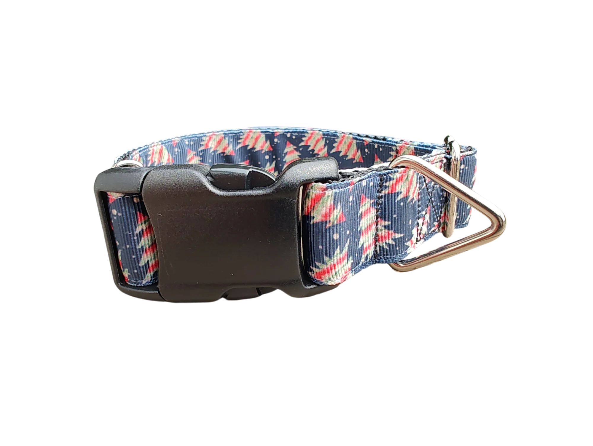 Striped Trees Christmas Nylon Dog Collar - Image 2