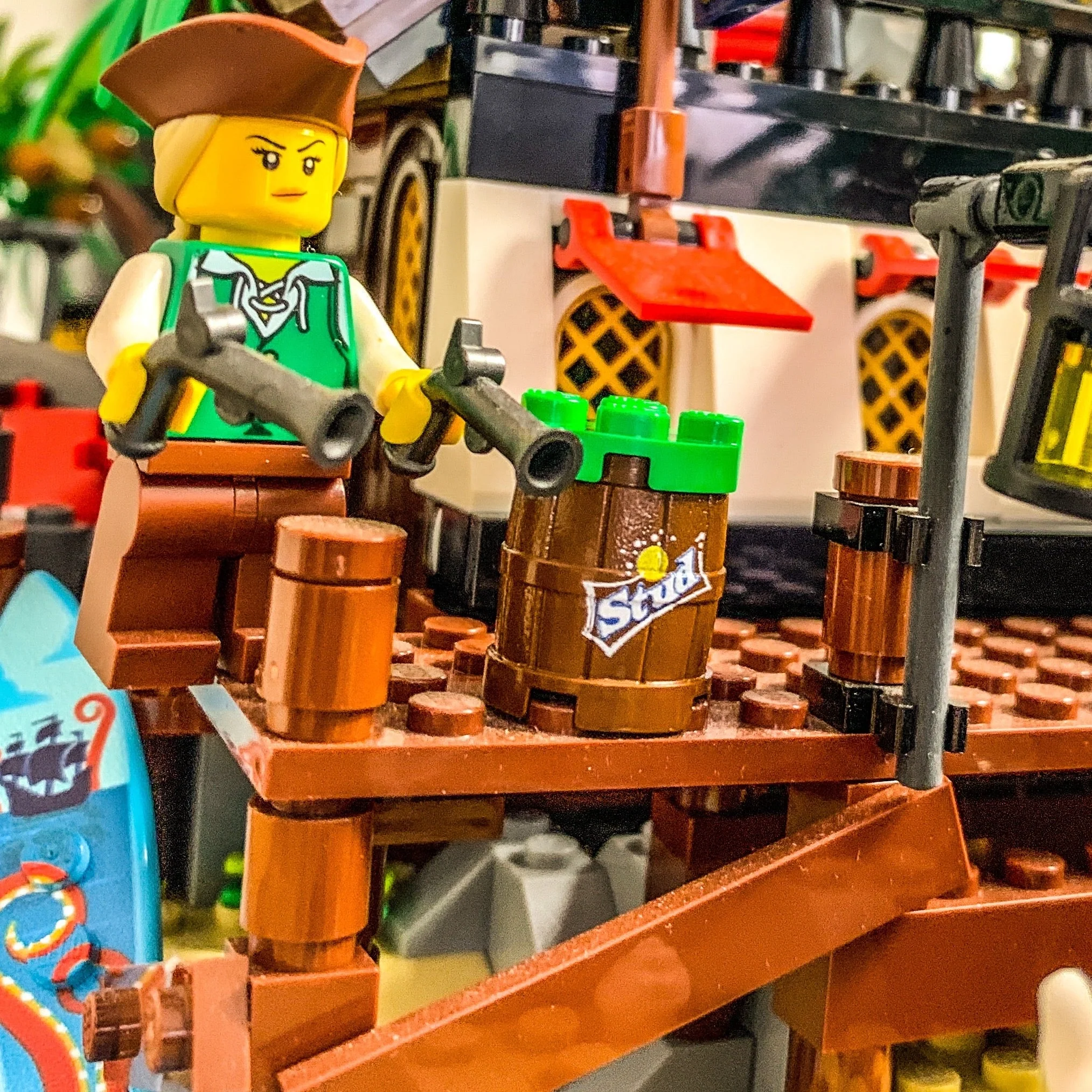 Stud Lemon Lime Soda Barrel / Keg made using LEGO parts - Image 2