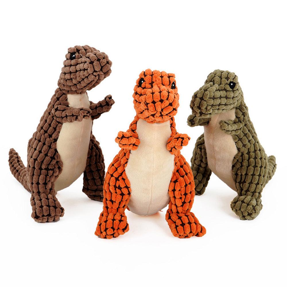 Stuffed Squeaky Dinosaur Dog Toy - Image 5