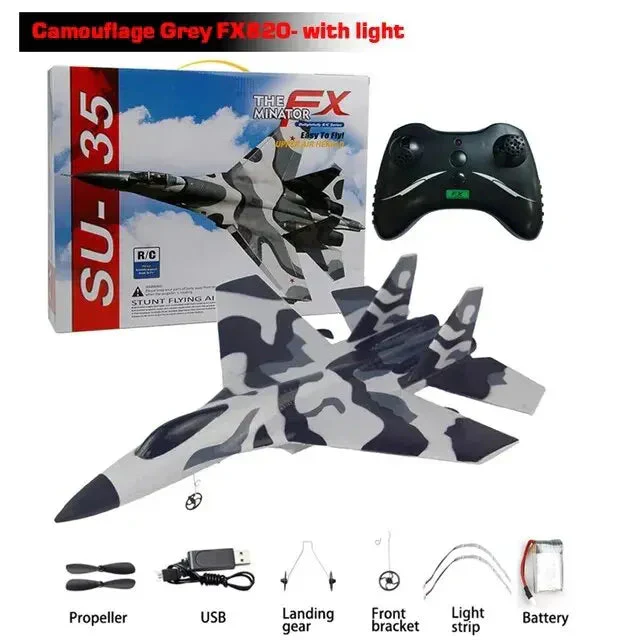 SU35 RC Plane FX620 FX820 2.4G Remote Control Flying Model Glider Airplane With LED Lights Aircraft Foam Toys For Children Gifts - Image 12