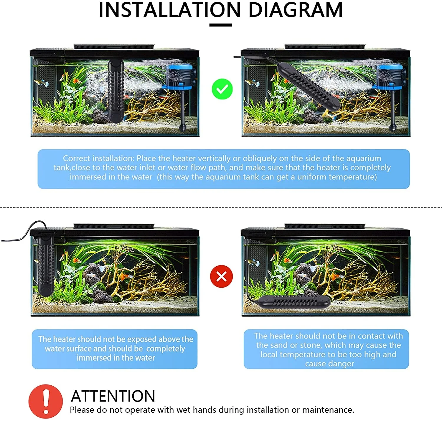 Submersible Aquarium Heater, 800W/1200W - Image 3