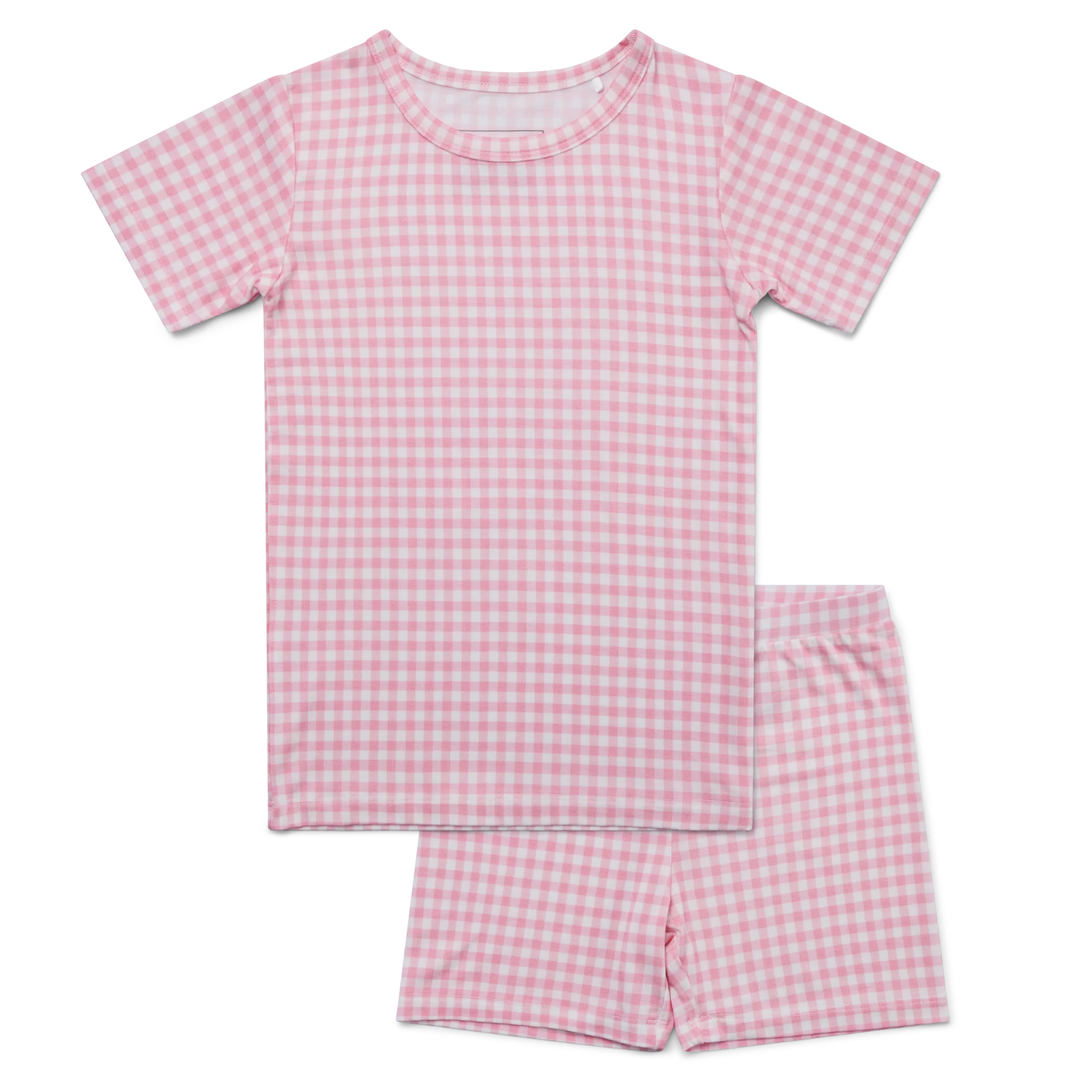 Sugar Gingham Short Sleeve & Shorts Bamboo Toddler Pajama Set - Image 2