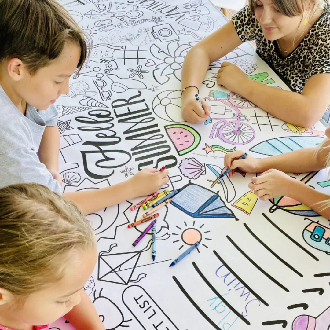 Summer Bucket List Coloring Tablecloth - Image 2
