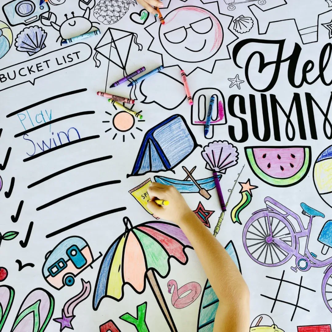 Summer Bucket List Coloring Tablecloth - Image 3
