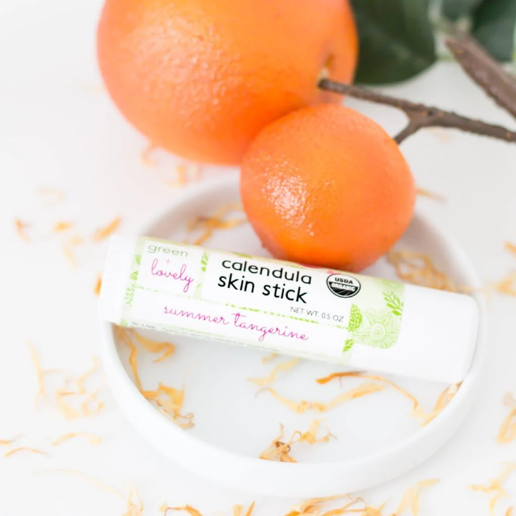 Summer Tangerine Calendula Skin Stick - Organic Lotion Moisture Stick - Travel Size - Image 2