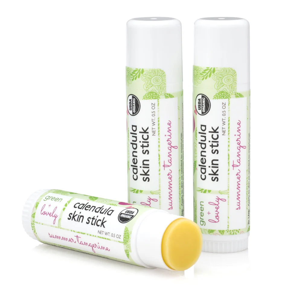 Summer Tangerine Calendula Skin Stick - Organic Lotion Moisture Stick - Travel Size - Image 3