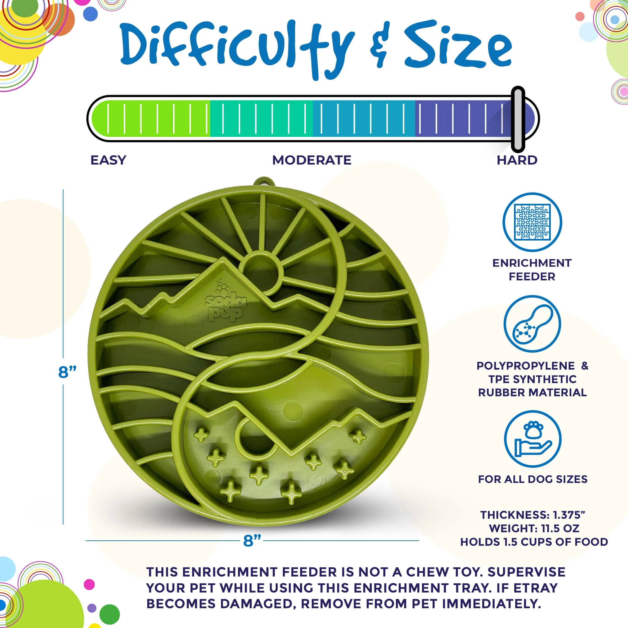 Sun and Moon eTray - Shallow Slow Feeder Dog Bowl for Enrichment | USA Made - Image 5