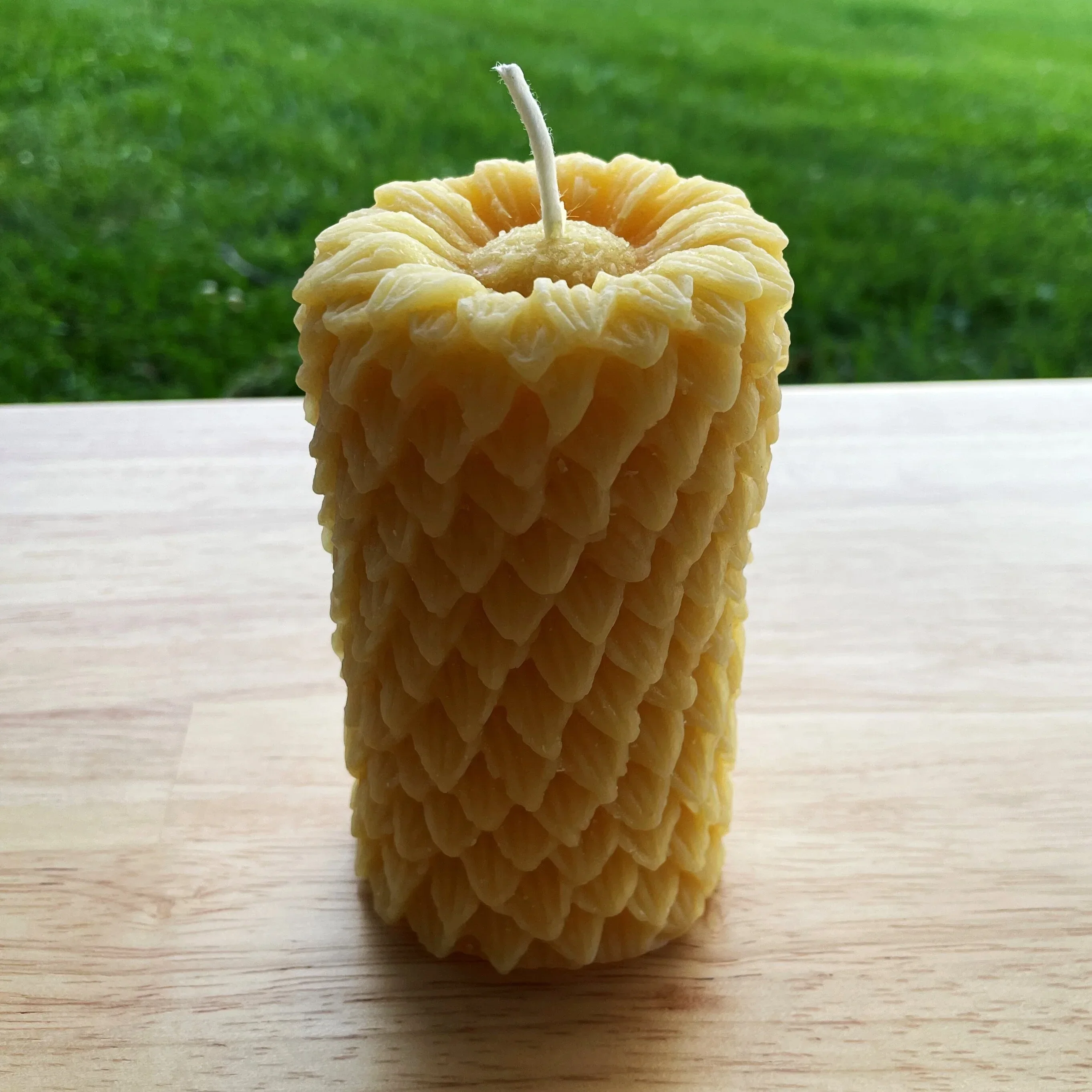Sunflower Beeswax Pillar Candles - Image 3