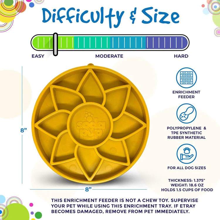 Sunflower eTray Shallow Slow Feeder Dog Bowl for Enrichment | USA Made - Image 4