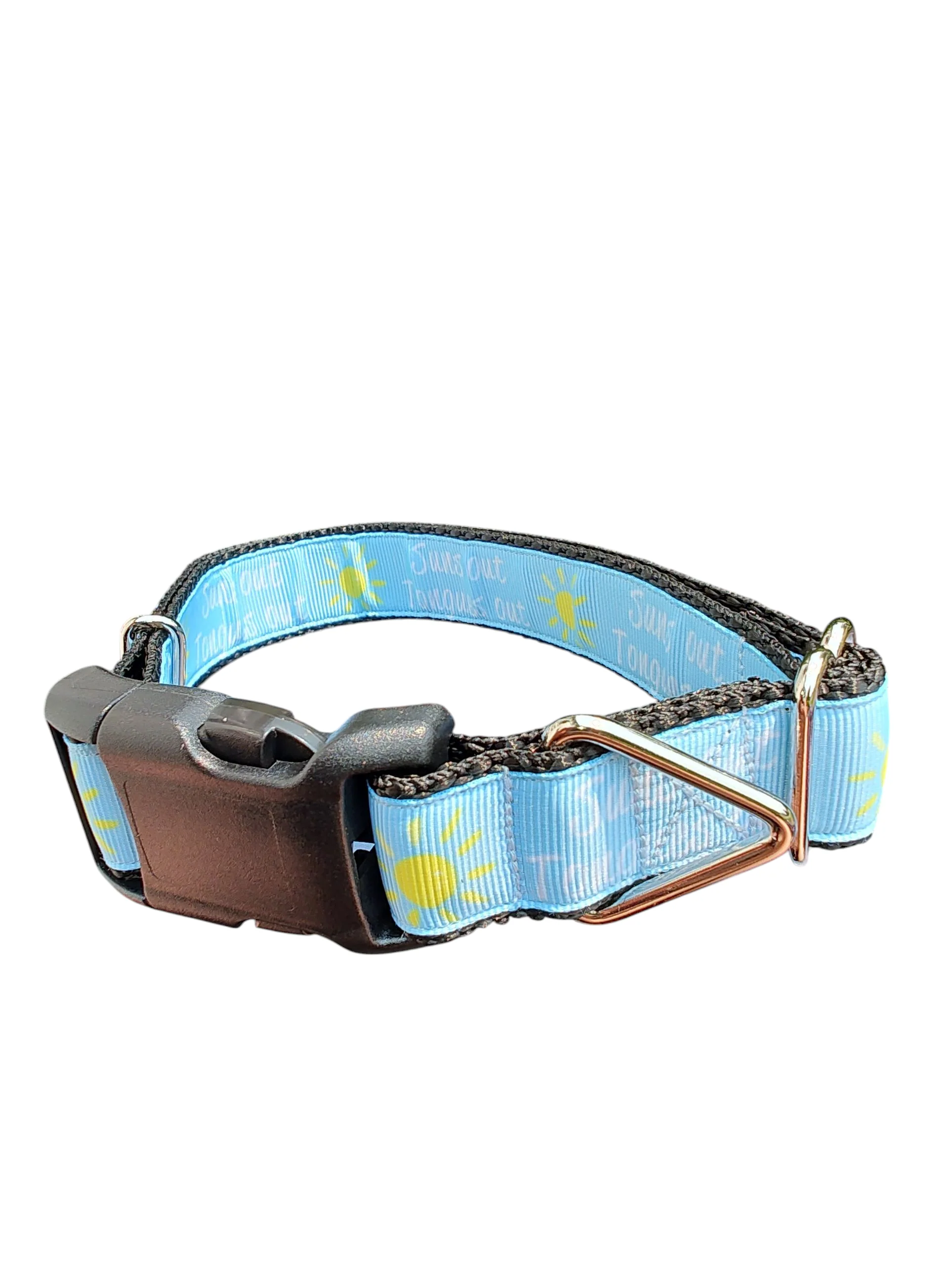 Suns Out Tongues Out Blue Nylon Dog Collar - Image 2