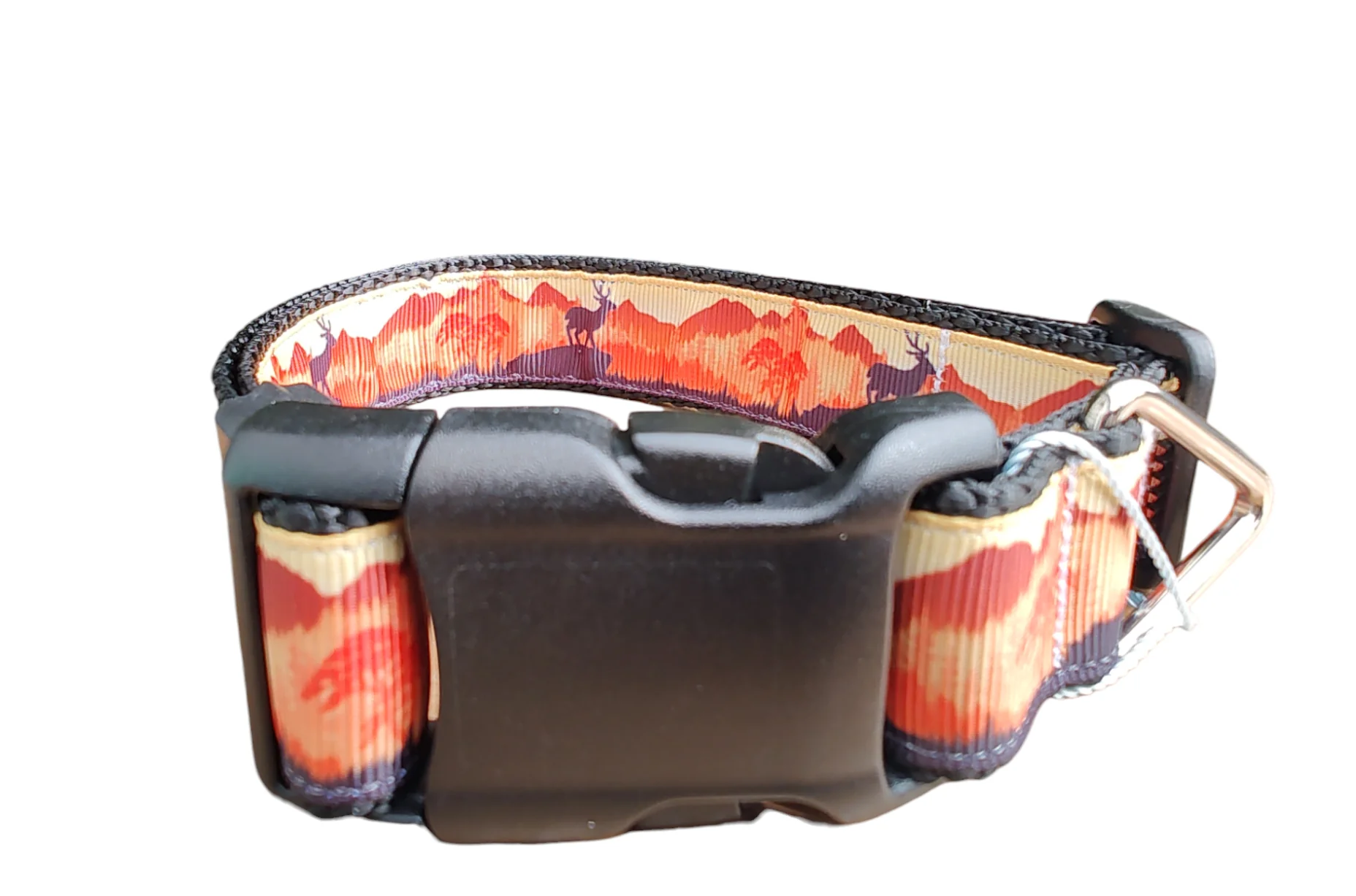 Sunset Forest Black Nylon Dog Collar LG, XL, Leash - Image 2