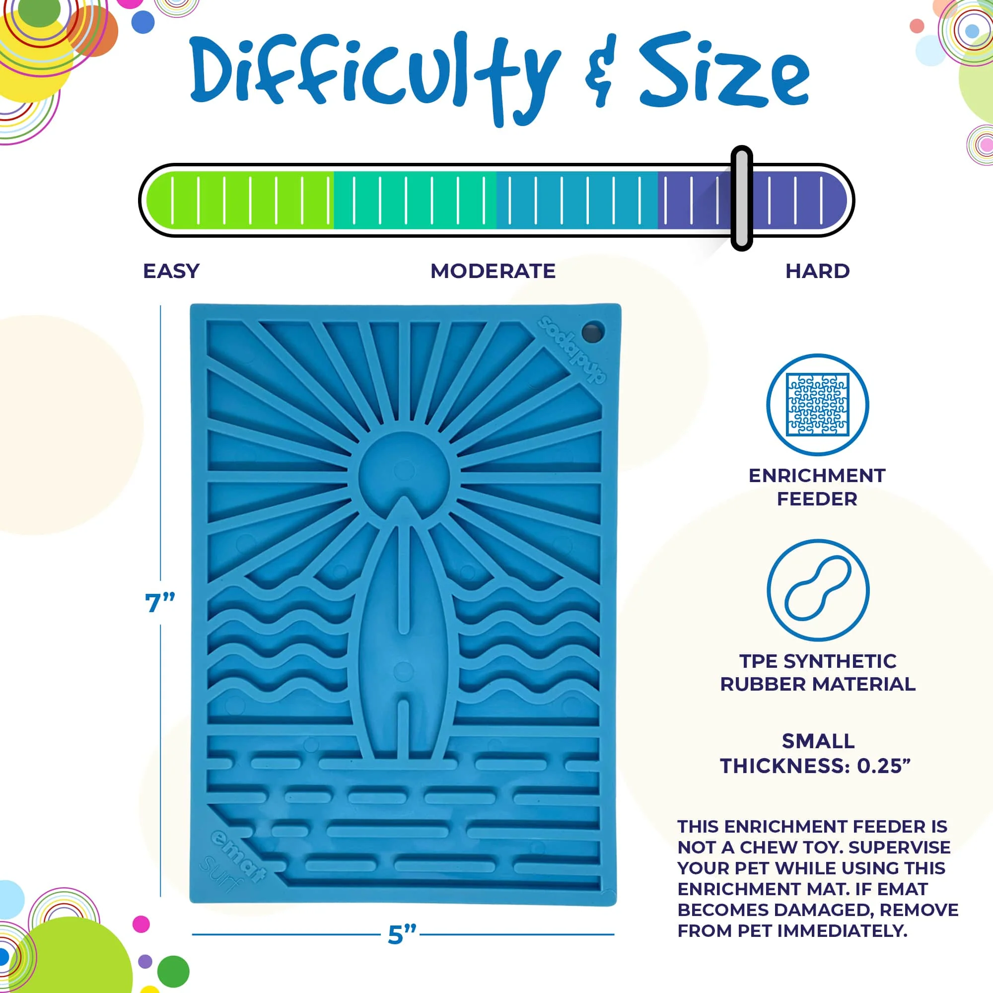 Surf's Up eMat - Small Lickmat for Dogs and Cats | Beach-Themed Design | SodaPup - Image 4