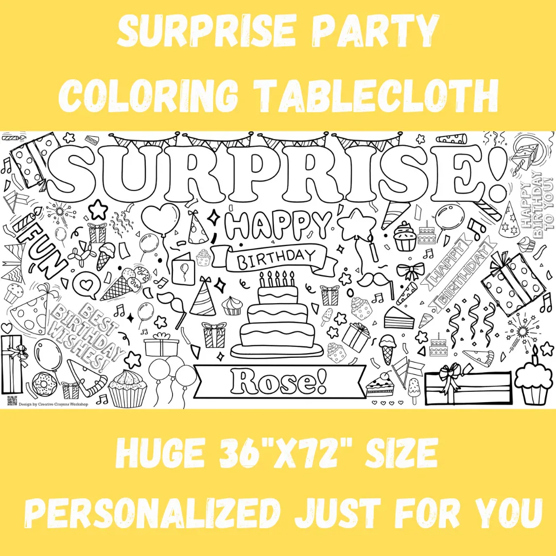 Surprise Party Coloring Tablecloth - Image 2