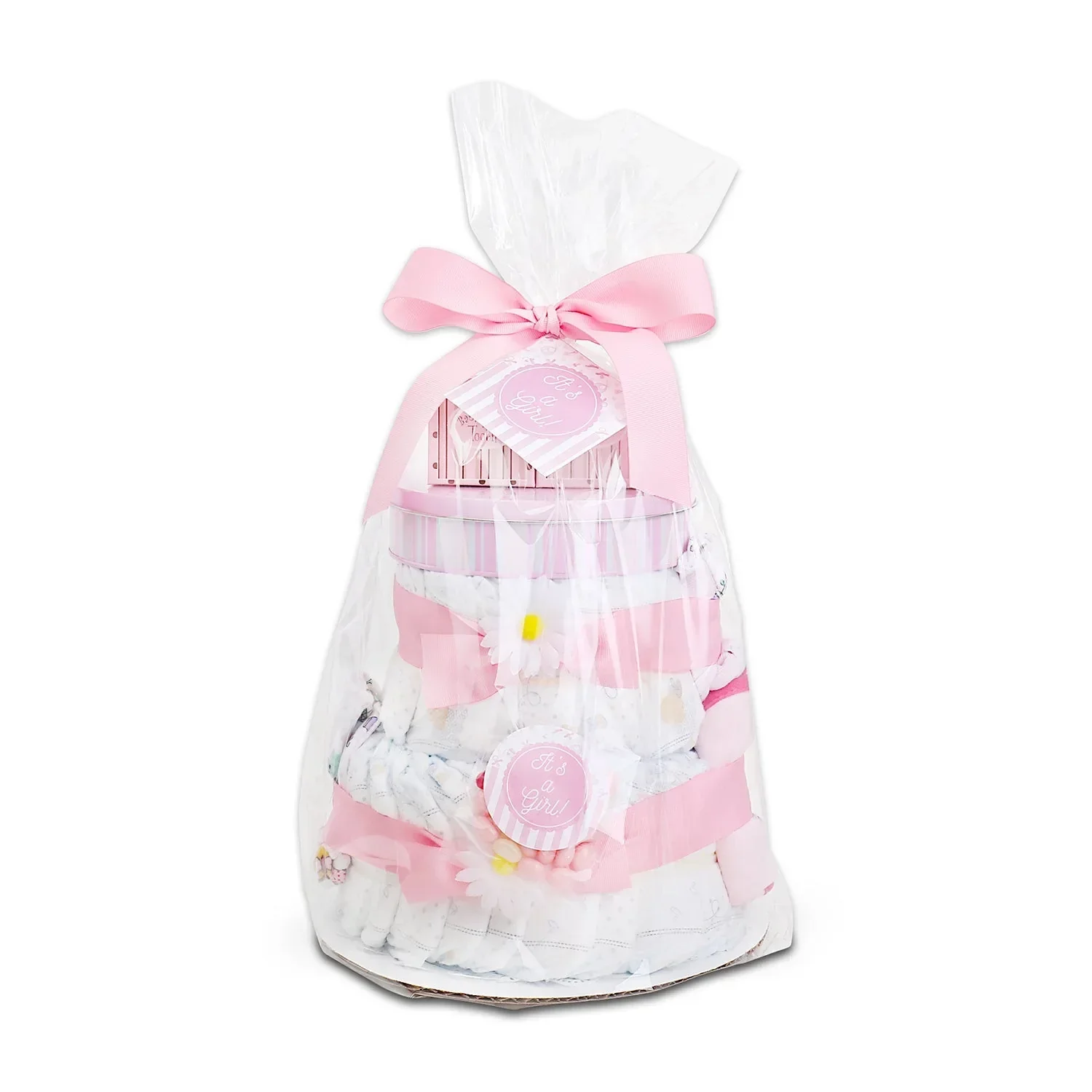 Sweet Baby Girl Diaper Cake Gift - Image 2