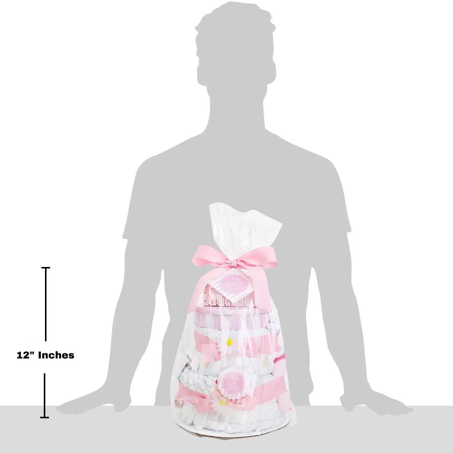 Sweet Baby Girl Diaper Cake Gift - Image 3