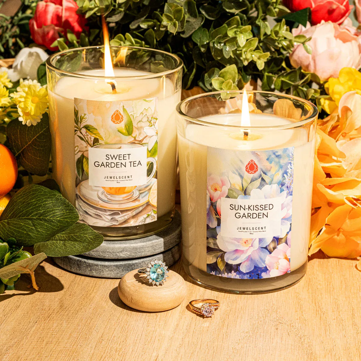 Sweet Garden Tea 18oz Home Jewelry Candle - Image 3