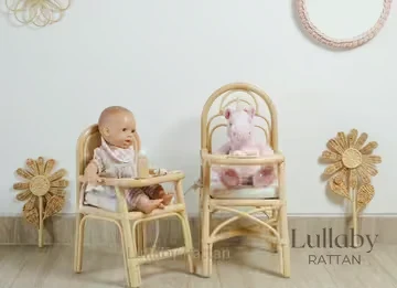 Sweet Moments Rattan Doll High Chair - Image 2